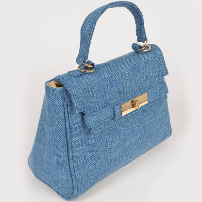 Linen Single Handle Crossbody Clutch