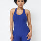 Honeycomb Jacquard Sleeveless Cross Back Romper