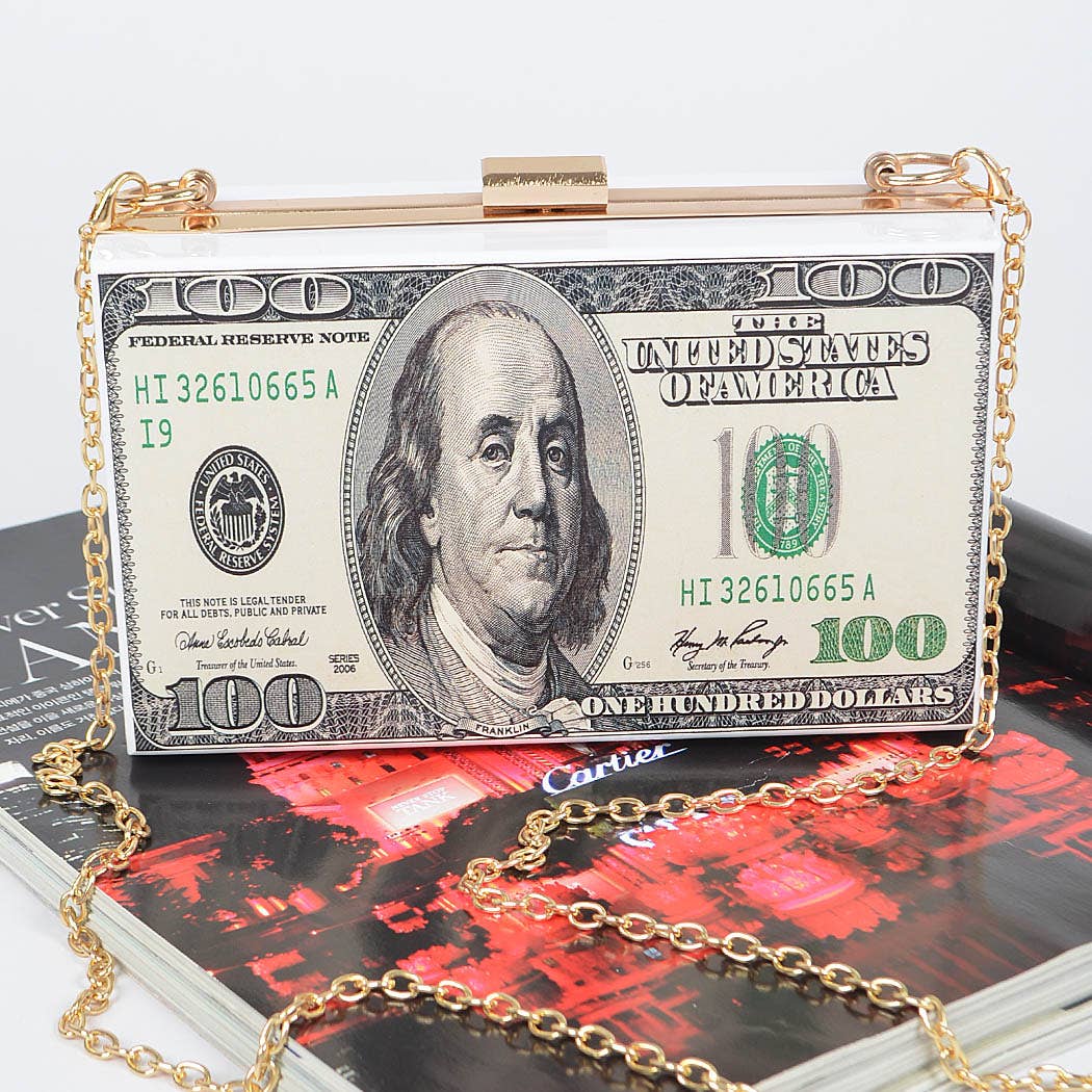 Money Printed Transparent Hard Case Bag