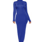Mock Neck Long Sleeve Maxi Slim Dress