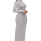 Mock Neck Long Sleeve Maxi Slim Dress