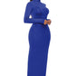 Mock Neck Long Sleeve Maxi Slim Dress