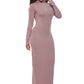 Mock Neck Long Sleeve Maxi Slim Dress