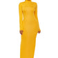 Mock Neck Long Sleeve Maxi Slim Dress