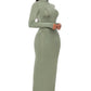 Mock Neck Long Sleeve Maxi Slim Dress