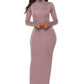 Mock Neck Long Sleeve Maxi Slim Dress