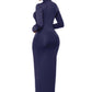 Mock Neck Long Sleeve Maxi Slim Dress