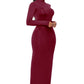 Mock Neck Long Sleeve Maxi Slim Dress