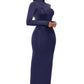 Mock Neck Long Sleeve Maxi Slim Dress