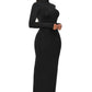 Mock Neck Long Sleeve Maxi Slim Dress
